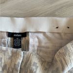 Alfani  White with Silver Metallic Threads Ankle Pants Size 10 EUC Photo 4