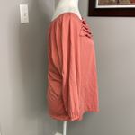 Garnet Hill  Pink Blush Ruffle Pull over Round neck Size XL Pima Cotton Feminine Photo 1