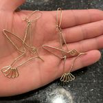 Bella and Jack Solid Brass Gold Humming Bird Drop Earrings Photo 4