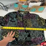 Vintage Caroline Rose Silk Sheer Velvet Duster Tunic Artsy Top Womens XL Black Photo 5