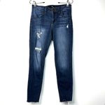 1822 Denim  Skinny Ankle Jeans Distressed Dark Wash Low Rise Size 4 Photo 0