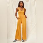 Lulus LULU’S Social Calendar Mustard Yellow Ribbed Knit Wide Leg Jumpsuit Photo 7