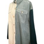 New oversized Corduroy Color Block Timing Shirt Jacket. Size M Photo 3