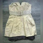 BCBGMAXAZRIA NEW  RUNWAY Cream Gray Sweetheart Strapless Mini Dress Size 10 Photo 3