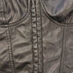 American Vintage Faux Leather Corset Crop Top Bustier Strappy Y2K Vintage Photo 2