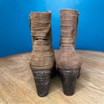 Naughty Monkey  Do Re Me Booties Ankle Boots Suede Harness Brown Women’s 8.5 Photo 2