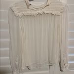 Reiss  Cream Blouse with Ruffle Trim Photo 1