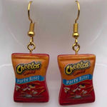 Cute Cheetos Chip Bag Earrings Orange Photo 0