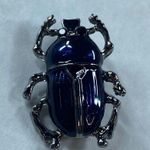 Beetle Bug Jewelry Pin Brooch Silver and Blue Color Metal Accessory Womens Photo 1
