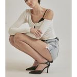 Threetimes Tee One Shoulder Button Front Size S White Photo 3