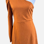 She & Sky  One-Shoulder Dress in Warm Orange Rust Photo 0
