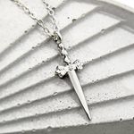 Silver Dagger Sword Necklace Photo 1