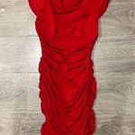 EXPRESS Red Ruched Sexy Mini Dress Party Small Photo 0