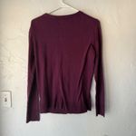 Merona Y2k Burgundy Long Sleeve Button Front Crew Neck Cardigan Sweater M Preppy Photo 7
