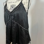 POL Black Studded Satin Cami Top – Boho Rocker Tank, Size S Photo 1