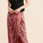 Free People NEW‎  Poets Velvet Sarong Skirt in Rust Combo, S Photo 0