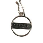 Coach  Silver Black Round Medallion Keychain Bag Charm Metal Disc Hangtag Photo 1