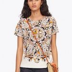Tory Burch Keaton Tee T Shirt Orange Geometric S all cotton Photo 1