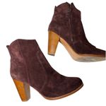 Joie  Burgundy Suede Block‎ Heel Ankle Boots Size 41 (10.5–11) Boho Chic Fall Photo 0