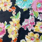 VTG Floral Skirt Tiered Ruffle Midi Stretch Small Cottagecore Fairycore‎ Boho Black Photo 2