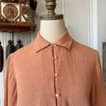 Asiatica Kansas City Terracotta Clay Tone Linen Button Down Orange Photo 1