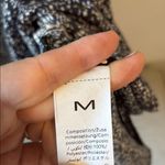 Elegant Black and White Floral modest Dress with puff short sleeves M Size M Photo 4