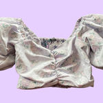 EXPRESS Stunning Puff Sleeve Lilac Floral Crop Top π₯ Photo 0