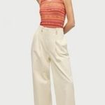 Sam Edelman Lorelai Pleated Trouser Women's Wide Leg Sailor Pants Khaki Sz 4 Photo 0