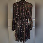 Rachel Roy floral print smocked chiffon Longsleeve elastic Waist mini Dress 2 Pink Photo 11