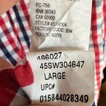 IZOD  long sleeved blue and red plaid button down shirt men’s large Photo 7