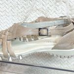 Skechers Peep Toe Front Weave Metallic Taupe Sandals Womens Size 6 Coquette Photo 5