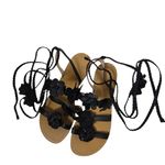 Tory Burch Blossom Gladiator Sandals Floral Shoes Flats Flip Flop 10 Slide Photo 2