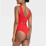 Colsie Bodysuit Womens XS Red Cut Out Ribbed Knit Sleeveless Pullover NWT Photo 2