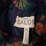 RTR Saloni Jacqui B Long Sleeve Multicolor Feather Print Side Slit Maxi Dress 2 Blue Photo 6