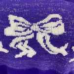Vintage Pebble Court Purple Christmas Bow Mock Turtleneck Sweatshirt Large Photo 1