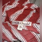 Gypsies & Moondust  Striped Cap Sleeve Tie Up Women’s Top Cute Western Shirt Sz L Photo 1