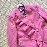 $605 NWT MSGM HALF LINED DOUBLE BREASTED BLAZER WITH RUFFLED Size 40 Pink Coat Photo 5