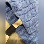 Gap NWT  Blue Cable Knit Lambs Wool Long Wide Chunky Scarf Photo 3