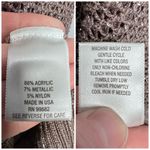 Metallic Open Knit Tunic Sweater Made in USA Size Medium Large Brown Photo 2