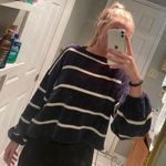 American Eagle Outfitters Navy/white Striped Sweater Blue Size M Photo 0