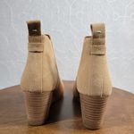Toms Womens Kelsey Booties 6 Beige Leather Suede Round Toe Slip On Ankle Wedge Photo 5