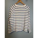 Alex Mill Women's Striped Raglan Long Sleeve Sweatshirt White Blue Size M Photo 4