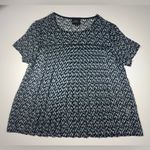 W5  Women's Blue and White Geometric Blouse 🤍💙 Photo 0