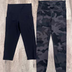 GapFit Studio Sky High Cropped Legging Black & Camo Power Ankle Legging Set S Photo 0