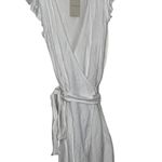 Lucky Brand Lucky‎ Brand Wrap Dress Size Small White Linen Blend Side Tie Womens New Photo 2