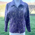UBU Peck Your Personality Reversible Metallic Purple Zip Up Jacket Photo 1