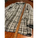 LY2K VANITY Pea Coat Plaid‎ Large Jacket Gray Button Peacoat Collared Photo 5