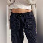 Free People  Tahiti Cargo Navy Military Cotton Drawstring Utility Pants Medium Photo 1
