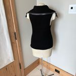 Per Se Black Knit Vest with Wide Collar Photo 3
