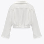 ZARA  Blogger’s Fav| Pleated Cropped White Dress Shirt Photo 13